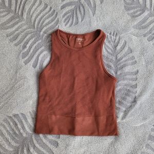 Abercrombie YPB seamlessCORE Ribbed Scuba tank, size S, mahogany